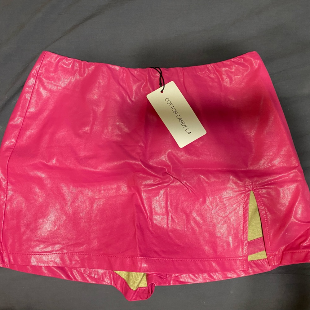 Leather Pink Skort